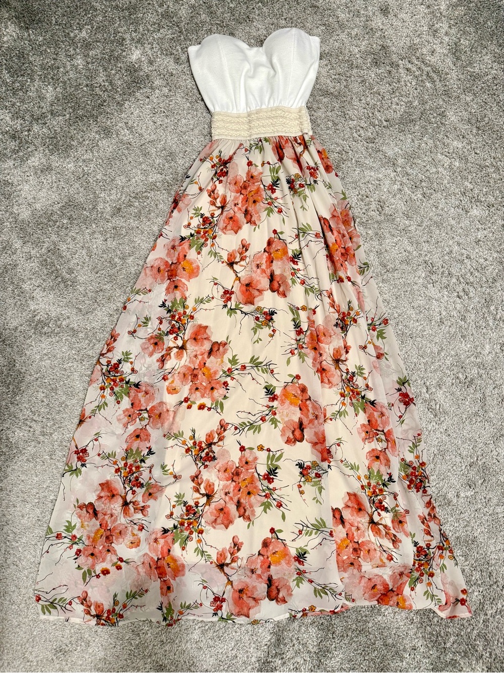 Strapless Floral Maxi Dress